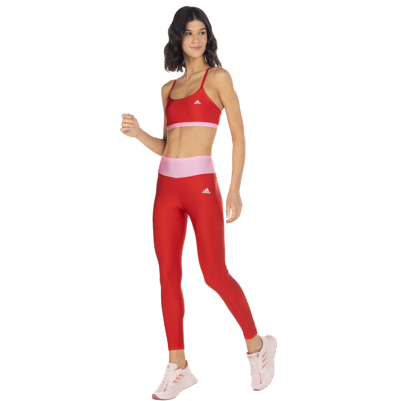 Calça Legging Adidas Yoga Feminina - Vermelho