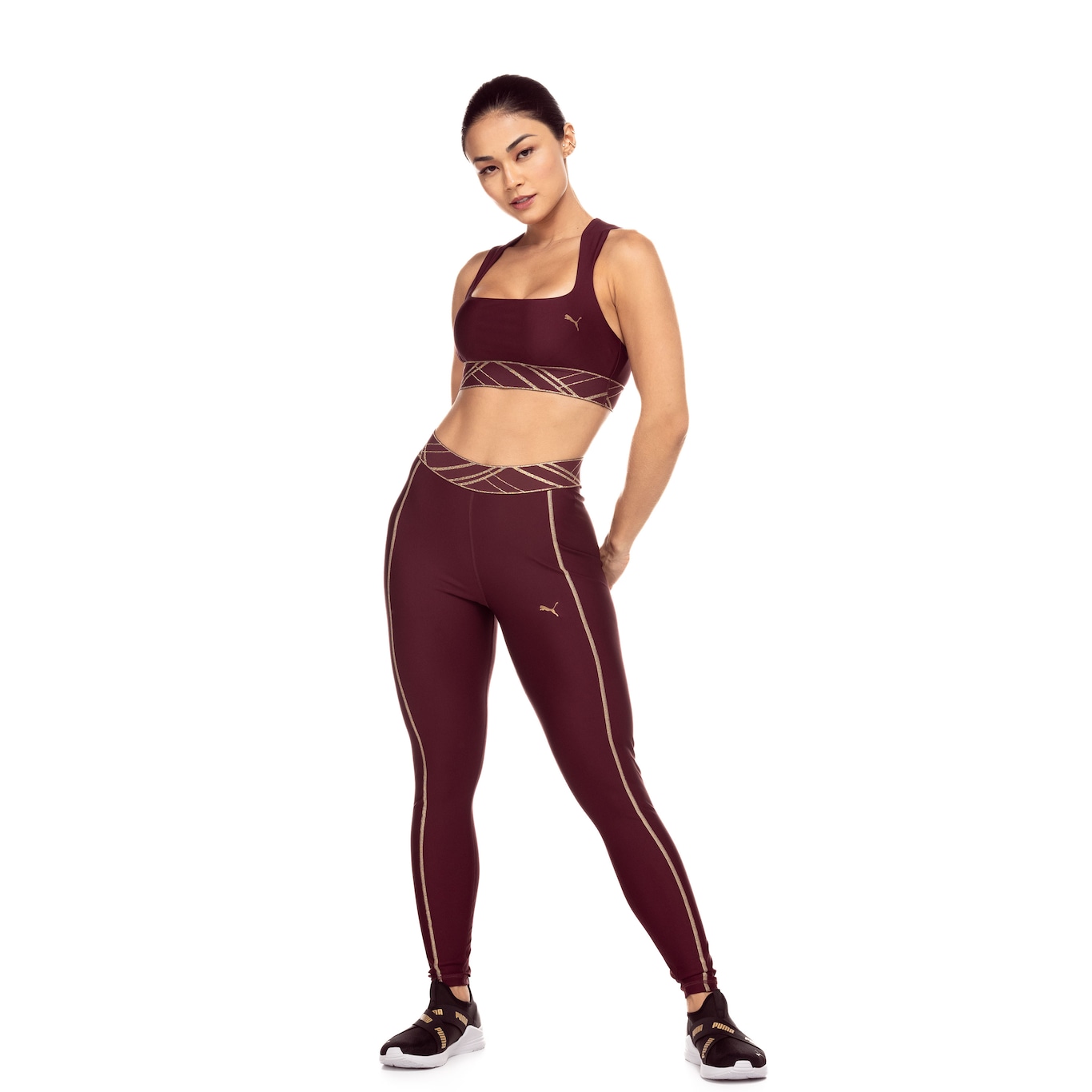 Top Fitness Puma com Bojo Média Sustentação Deco Glam - Adulto - Foto 4