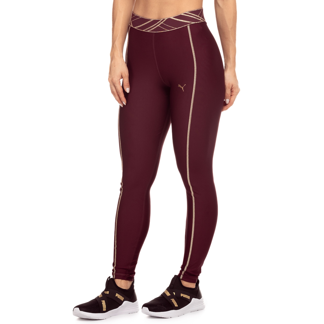 Calça Legging Feminina Puma Deco Glam High Waist Full Tight - Video 1