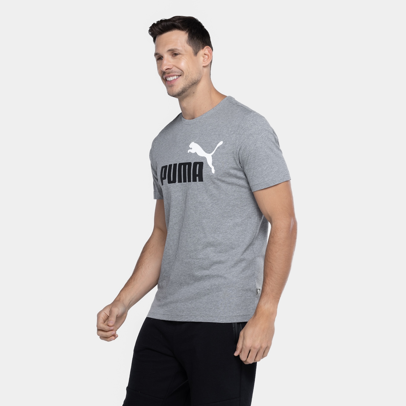 Camiseta Puma Manga Curta Essential 2 Col Logo Tee - Masculina - Foto 5