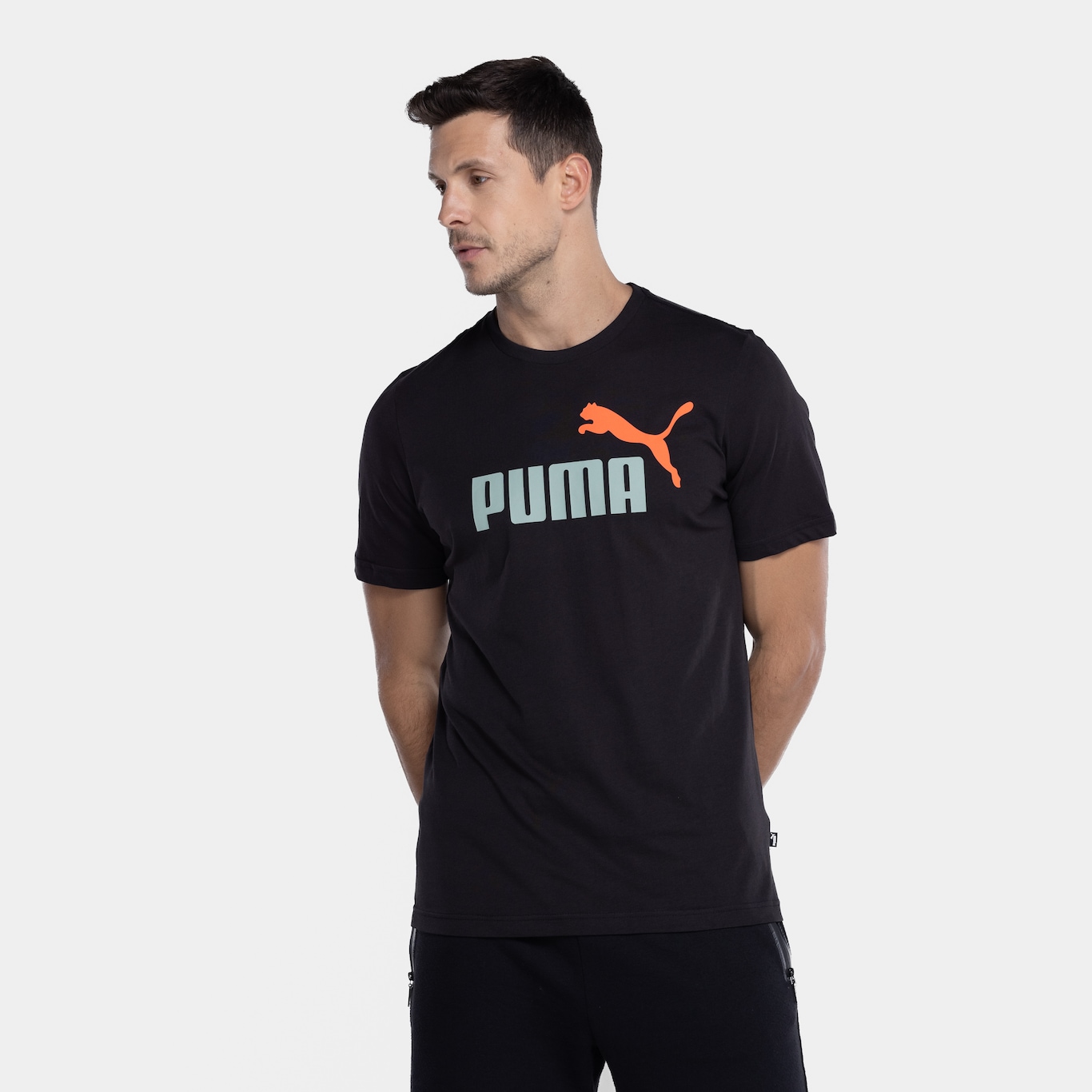 Camiseta Puma Manga Curta Essential 2 Col Logo Tee - Masculina - Foto 5