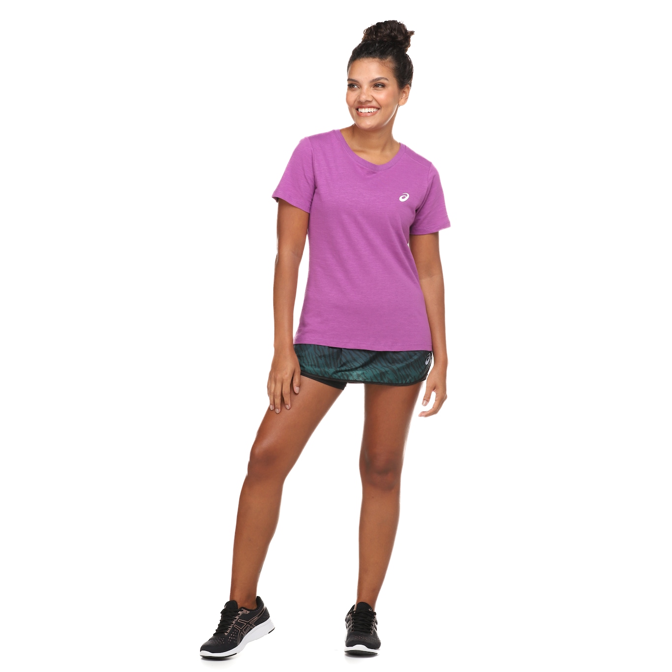 Camiseta ASICS Manga Curta Lic Recortes Malha Flame - Feminina - Foto 4