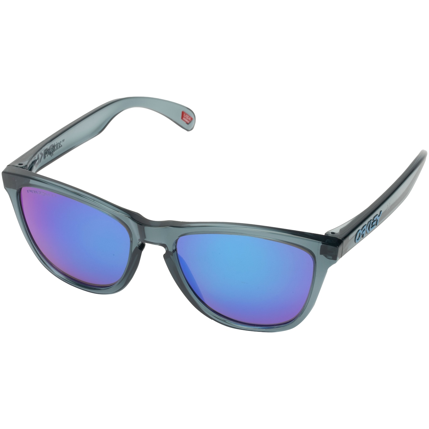 Óculos de Sol Oakley Frogskins Polarizado Sapphire Prizm Cristal Black - Unissex - Foto 1