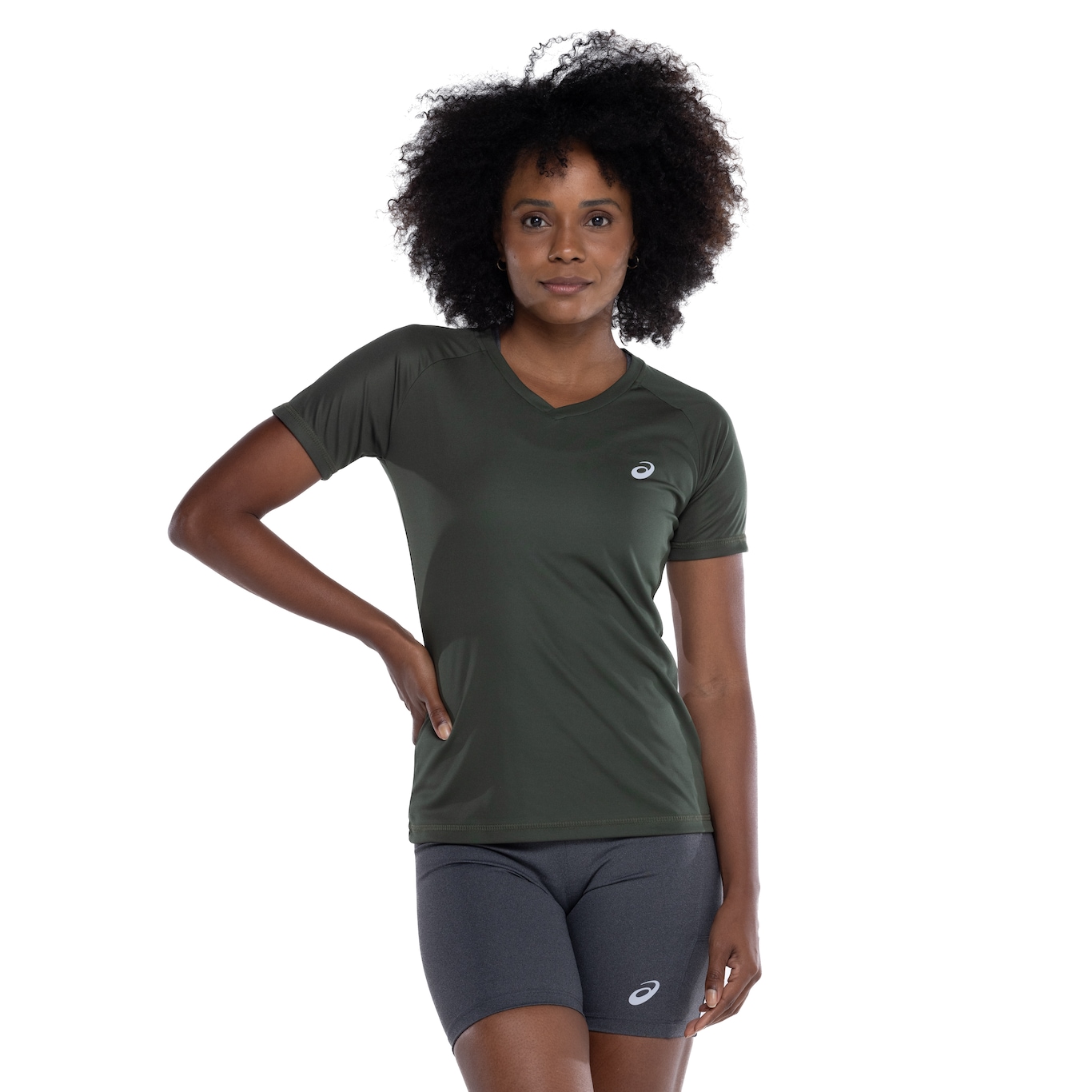 Camiseta ASICS Manga Curta Basic Logo - Feminina - Video 1