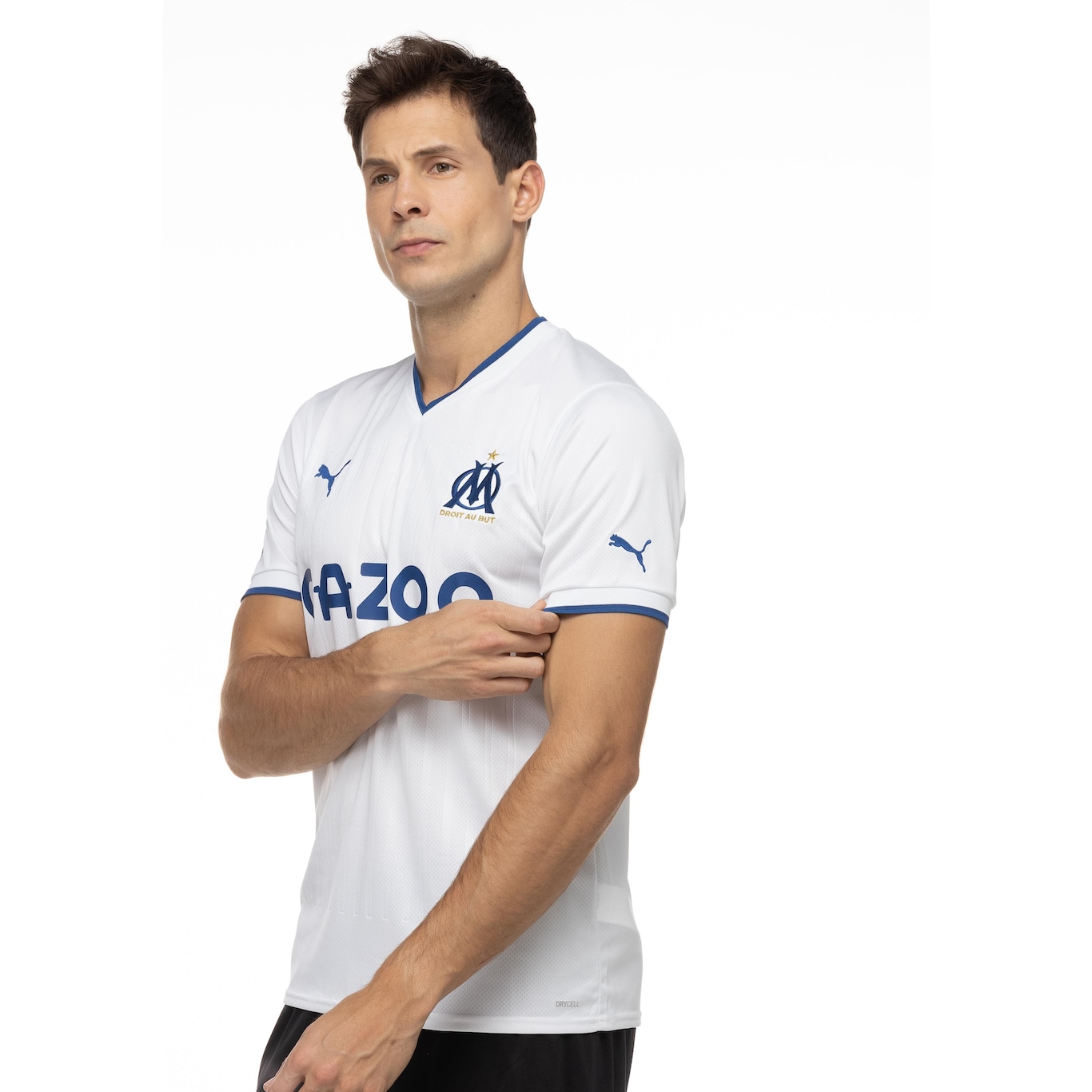 Camisa Olympique de Marseille I 22/23 Torcedor Puma - Masculina - Foto 4