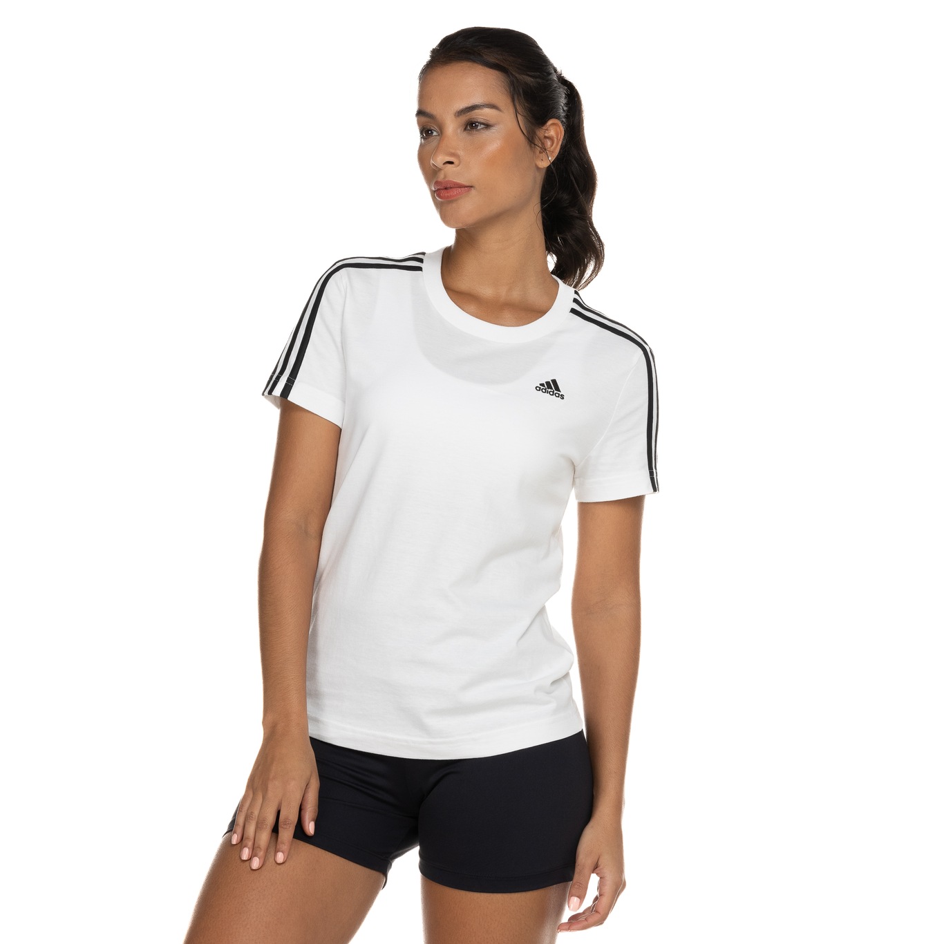 Camiseta adidas Manga Curta 3 Listras - Feminina - Foto 4