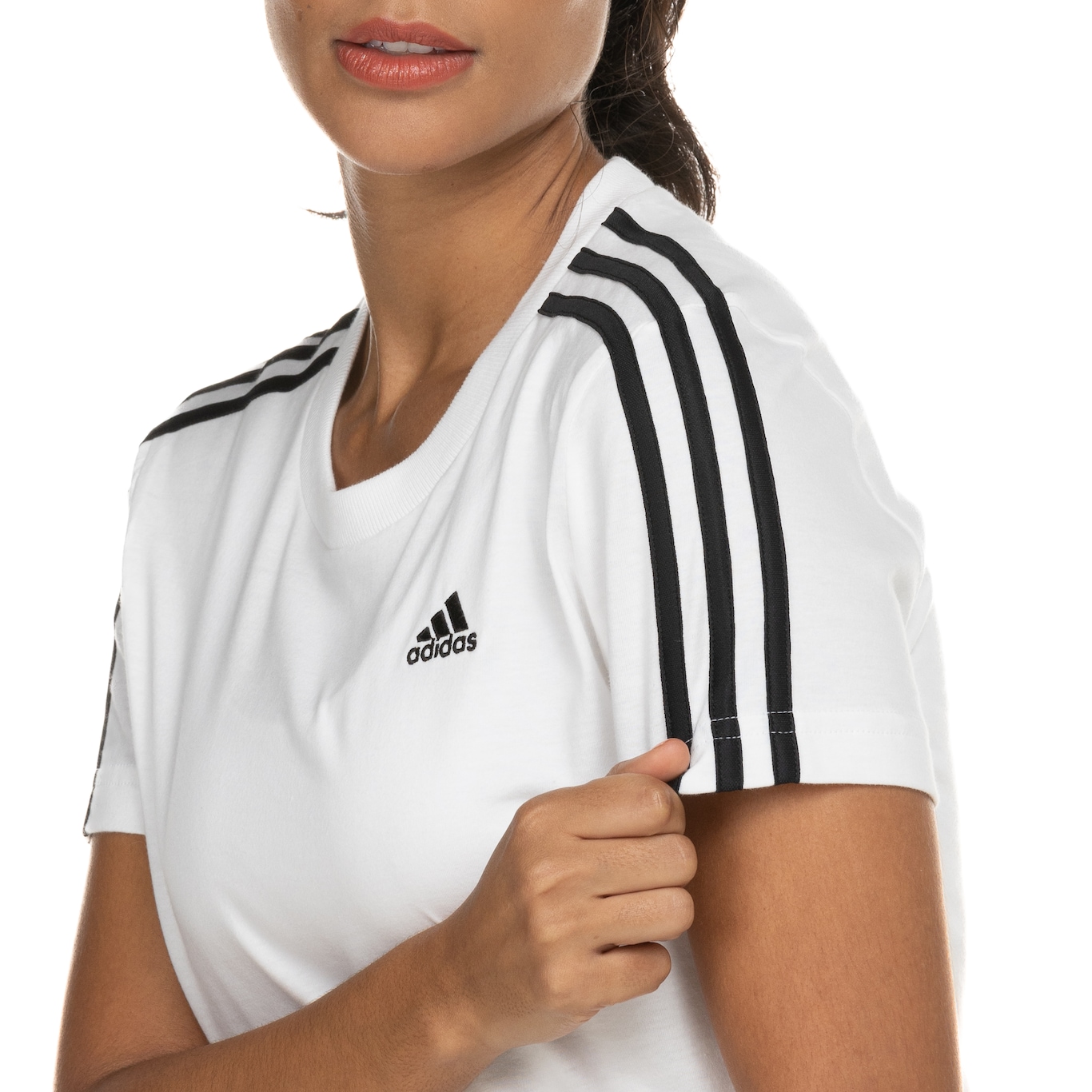 Camiseta adidas Manga Curta 3 Listras - Feminina - Foto 6