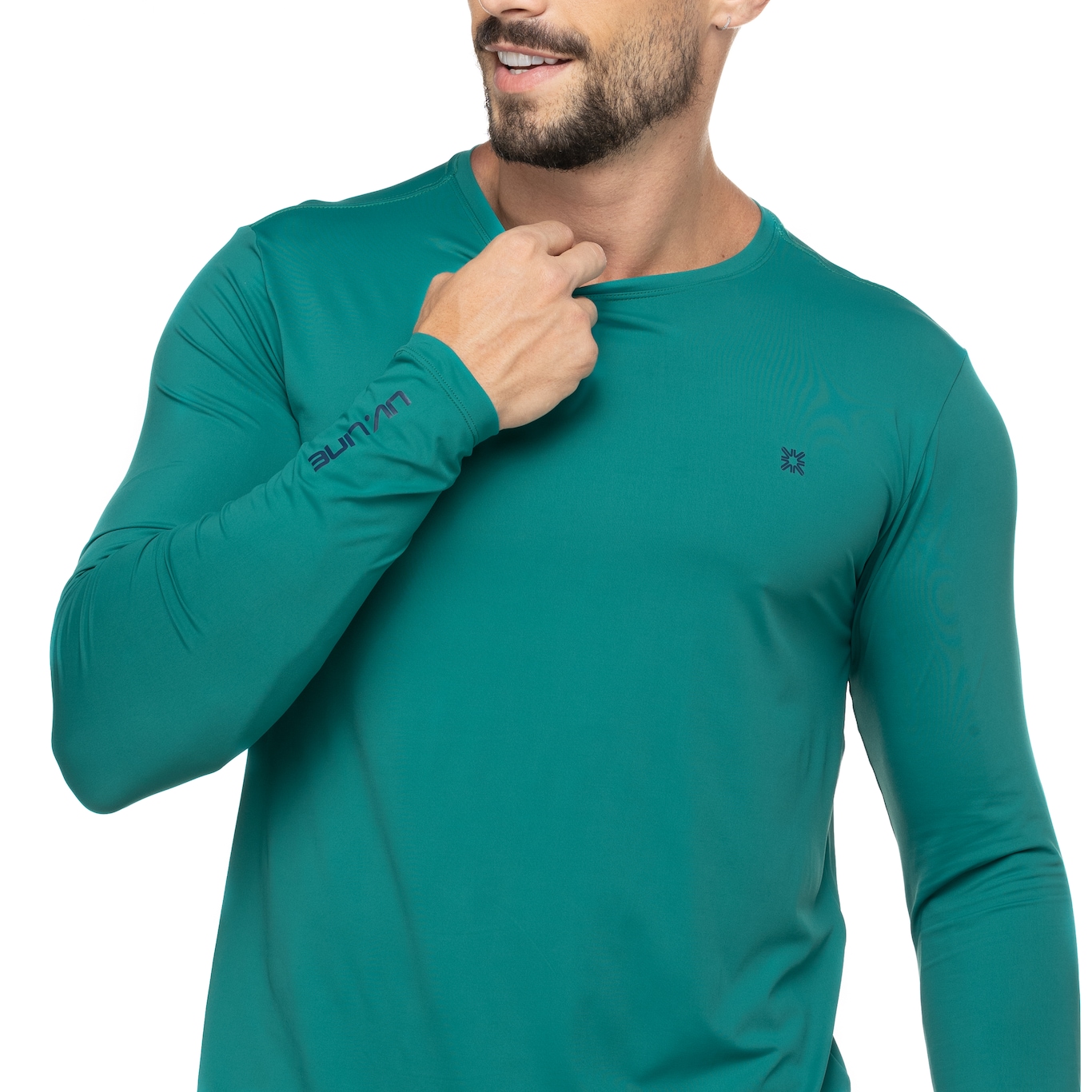 Camiseta Uv Line Manga Longa com Proteção Solar Slim Pro - Masculina - Foto 4