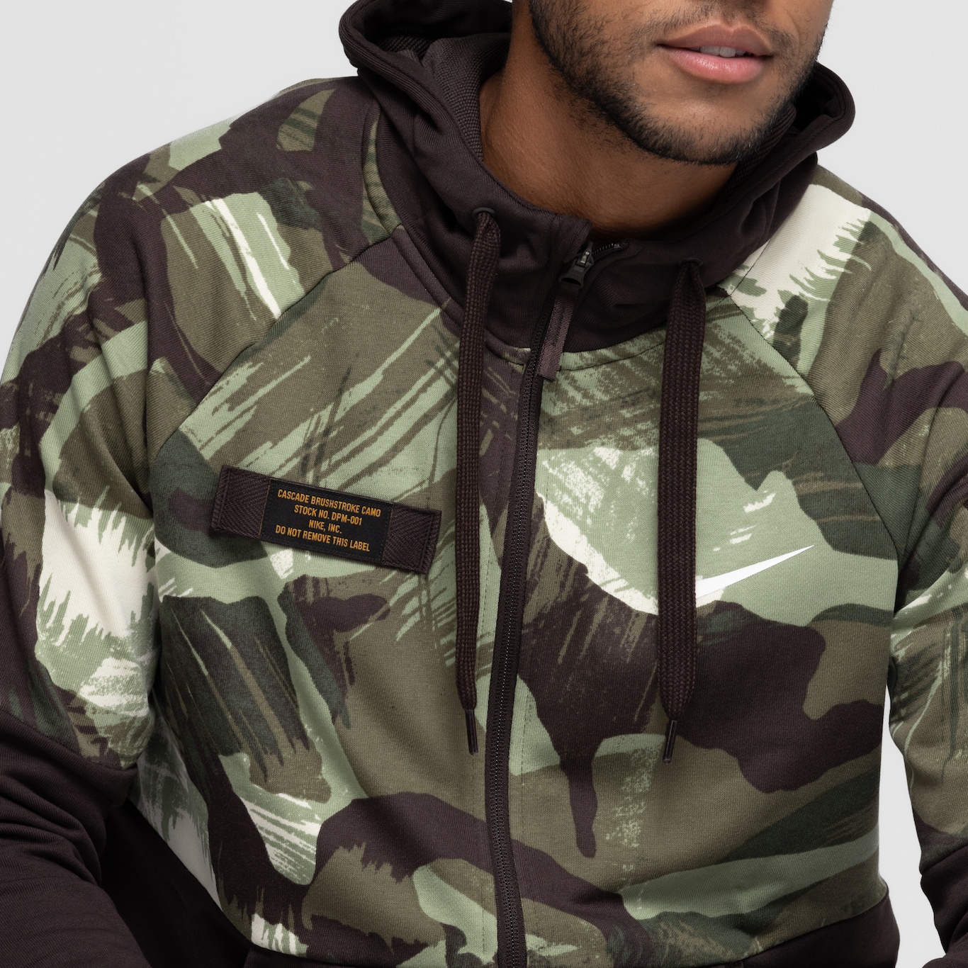 Jaqueta Masculina Nike com Capuz Dri-Fit Fleece Hood FullZip Camouflage - Foto 6