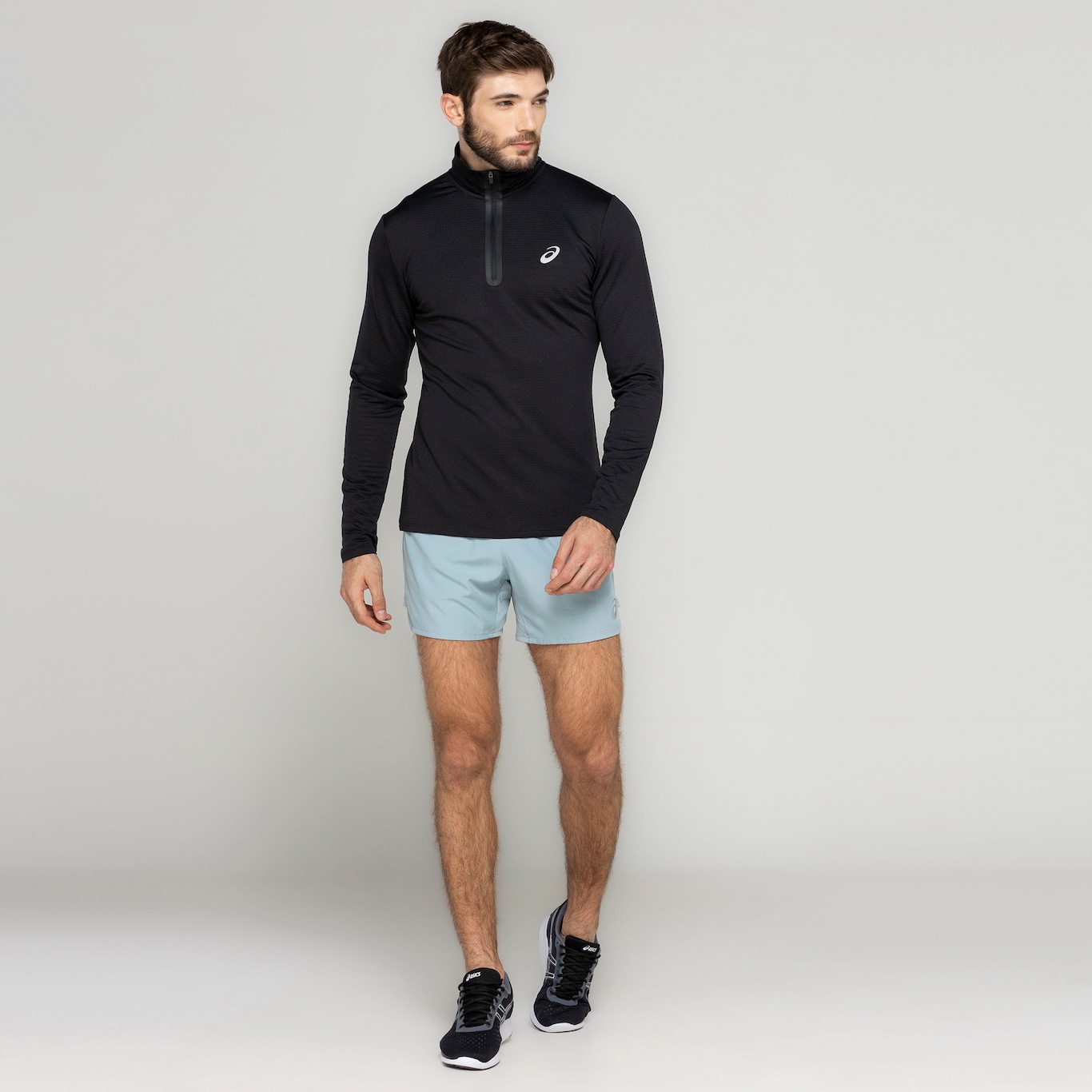 Blusão Masculino ASICS Meio Zíper Textura - Foto 4