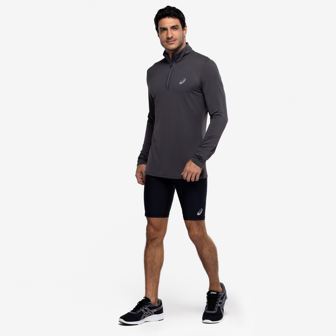 Blusão Masculino ASICS Meio Zíper Textura - Foto 4