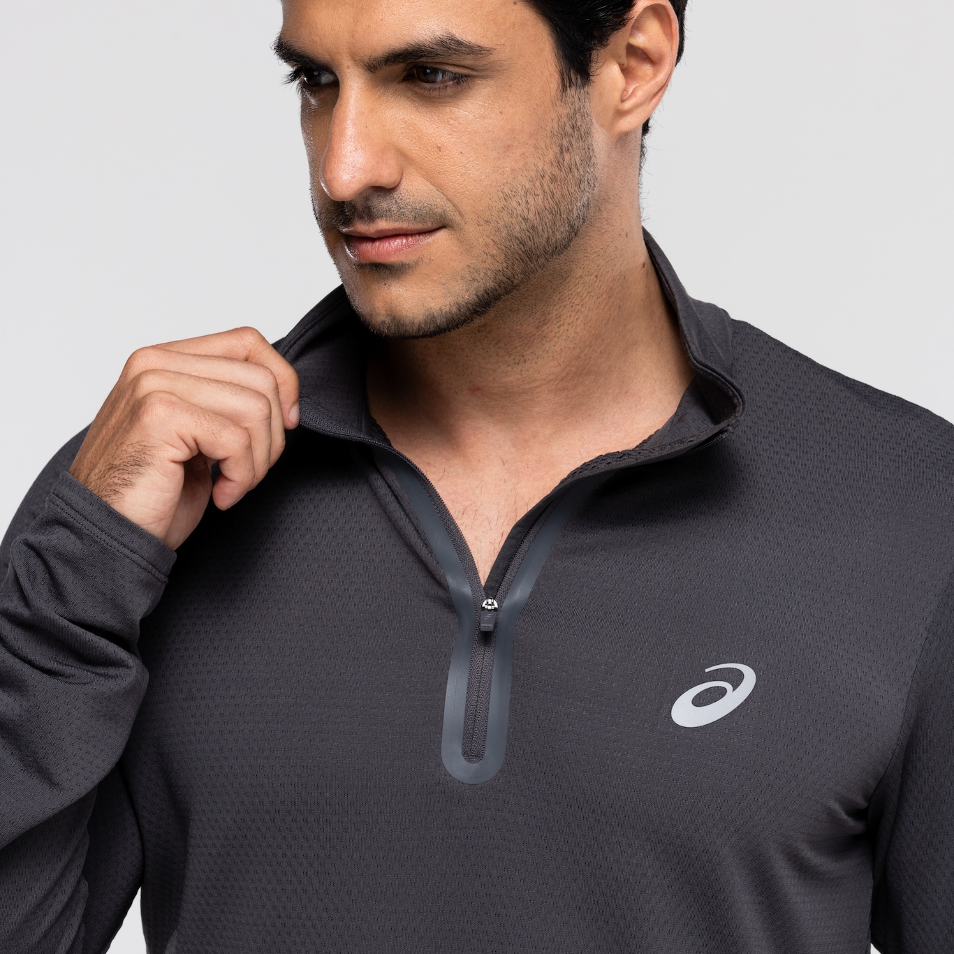 Blusão Masculino ASICS Meio Zíper Textura - Foto 6