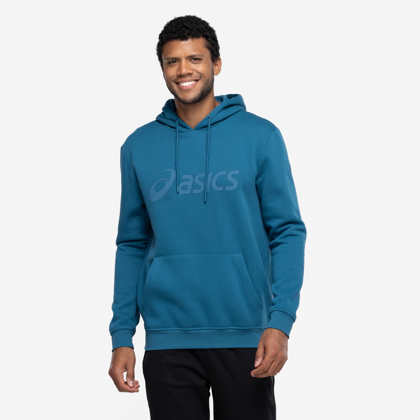 Blusa de Moletom Masculina ASICS com Capuz Canguru Fechado Fleece - Foto 4