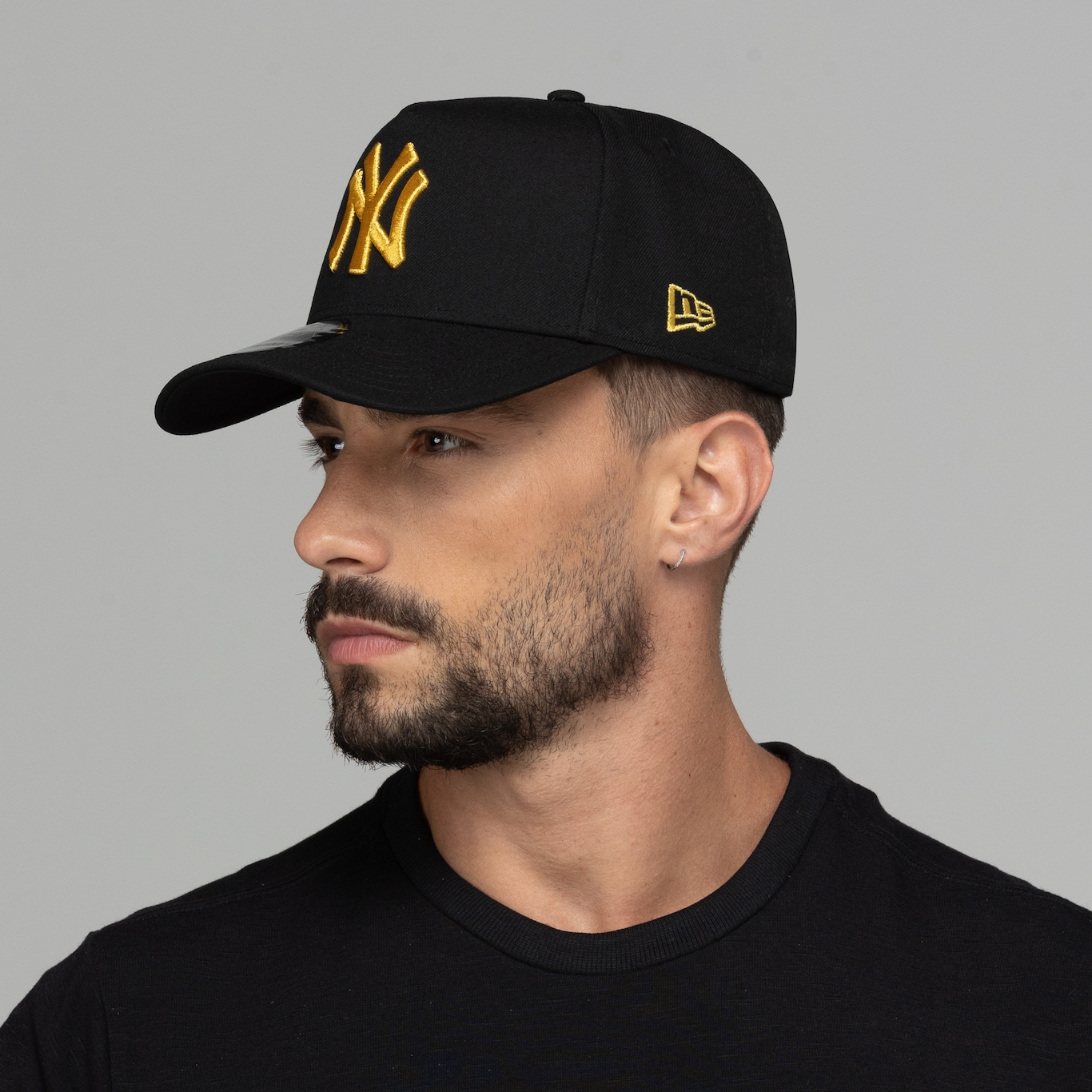 Boné Aba Curva New York Yankees MLB New Era Snapback BLK - Adulto - Foto 2