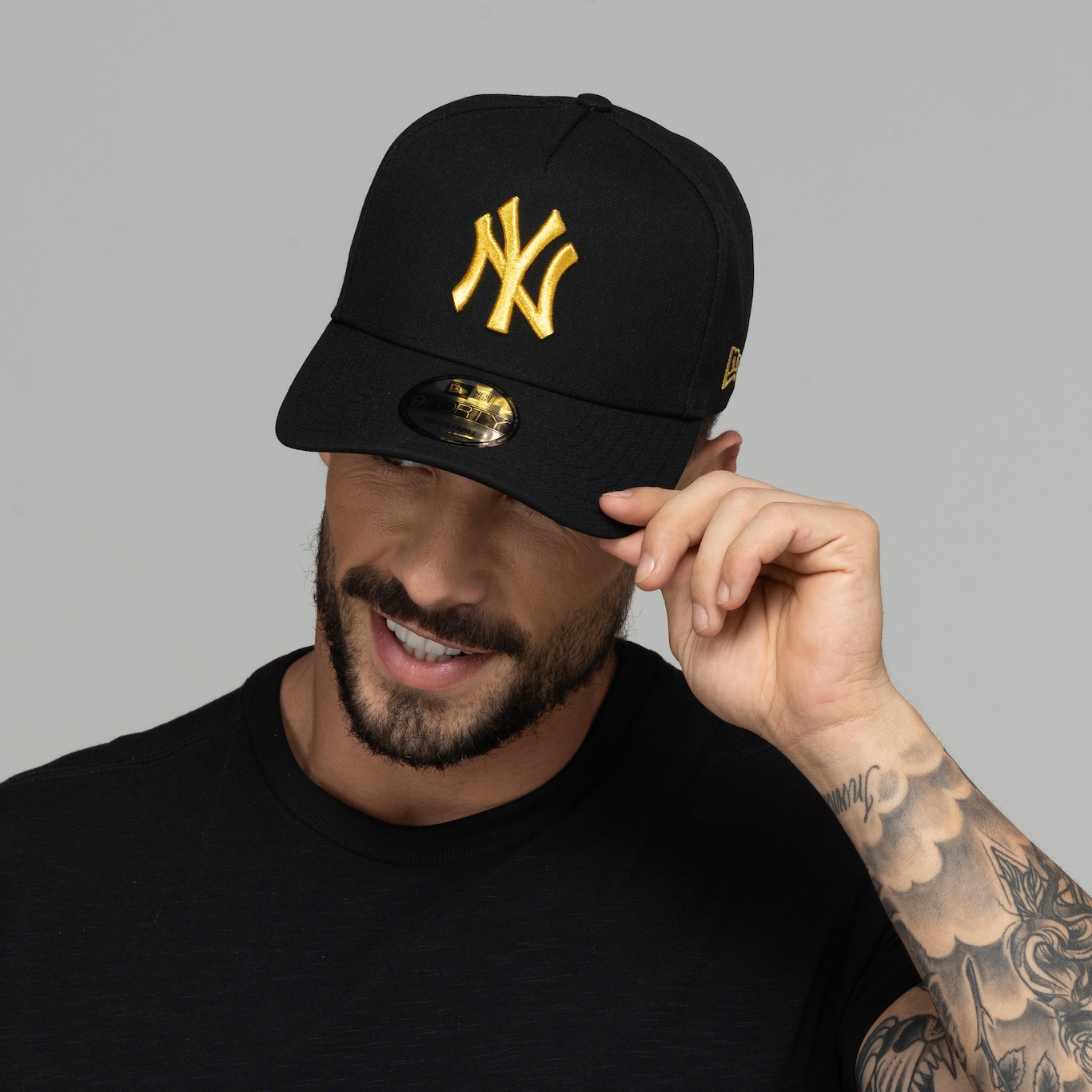 Boné Aba Curva New York Yankees MLB New Era Snapback BLK - Adulto - Foto 3