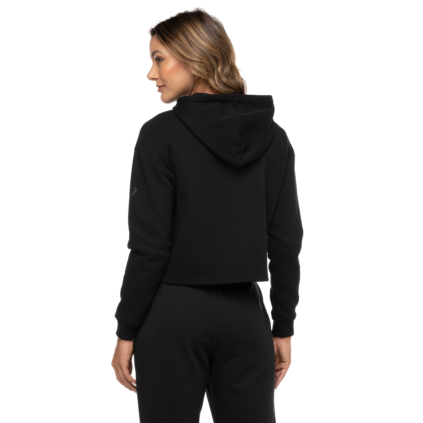 Blusa de Moletom Cropped Feminina ASICS com Capuz e Fleece - Foto 3