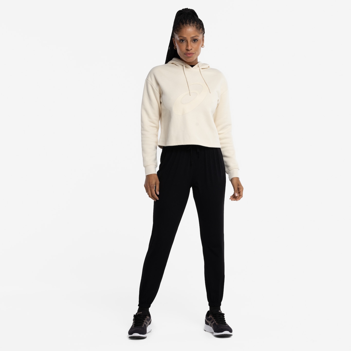 Blusa de Moletom Cropped Feminina ASICS com Capuz e Fleece - Foto 4