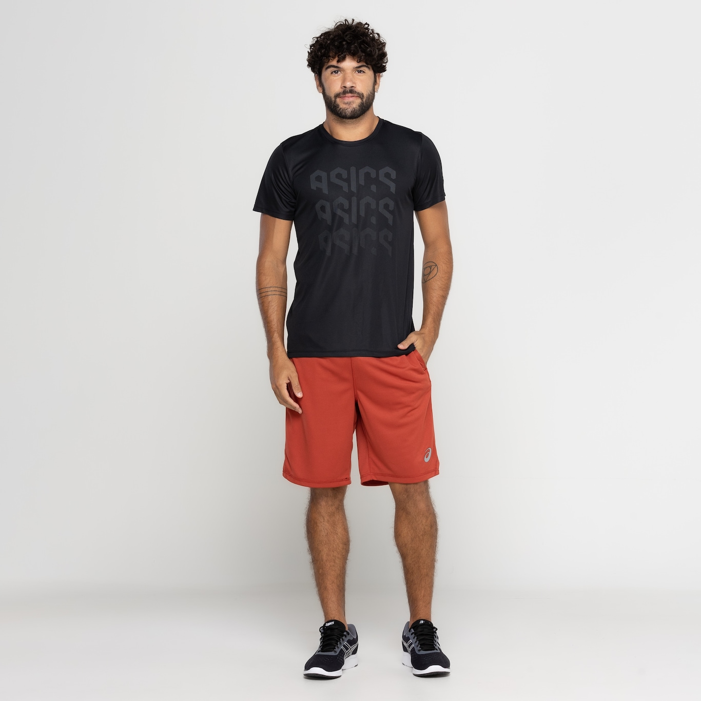 Camiseta Masculina ASICS Manga Curta Logo Ao Cmc Ct - Foto 4