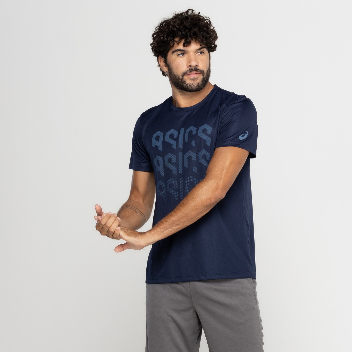 Camiseta Masculina ASICS Manga Curta Logo Ao Cmc Ct - Foto 5