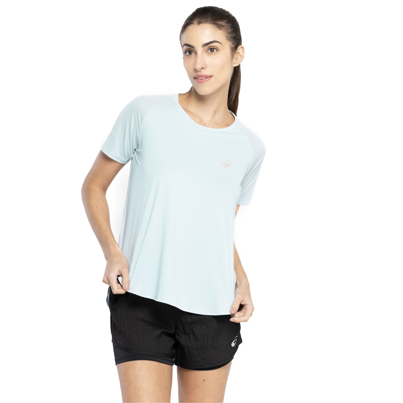 Camiseta Feminina ASICS Manga Curta Textura - Video 1