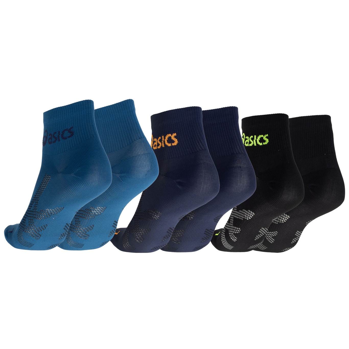 Kit De Meias Asics Lic Cano Curto Quarter Com Pares Adulto Em