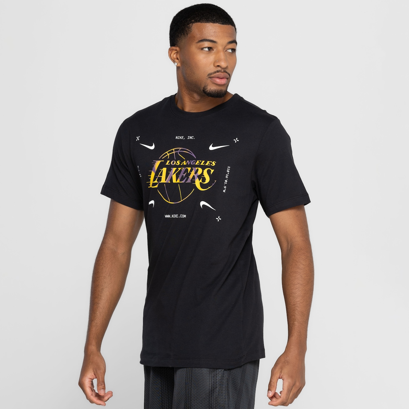 Camiseta Los Angeles Lakers Nike NBA Masculina Manga Curta Es Atc Lgo - Foto 5