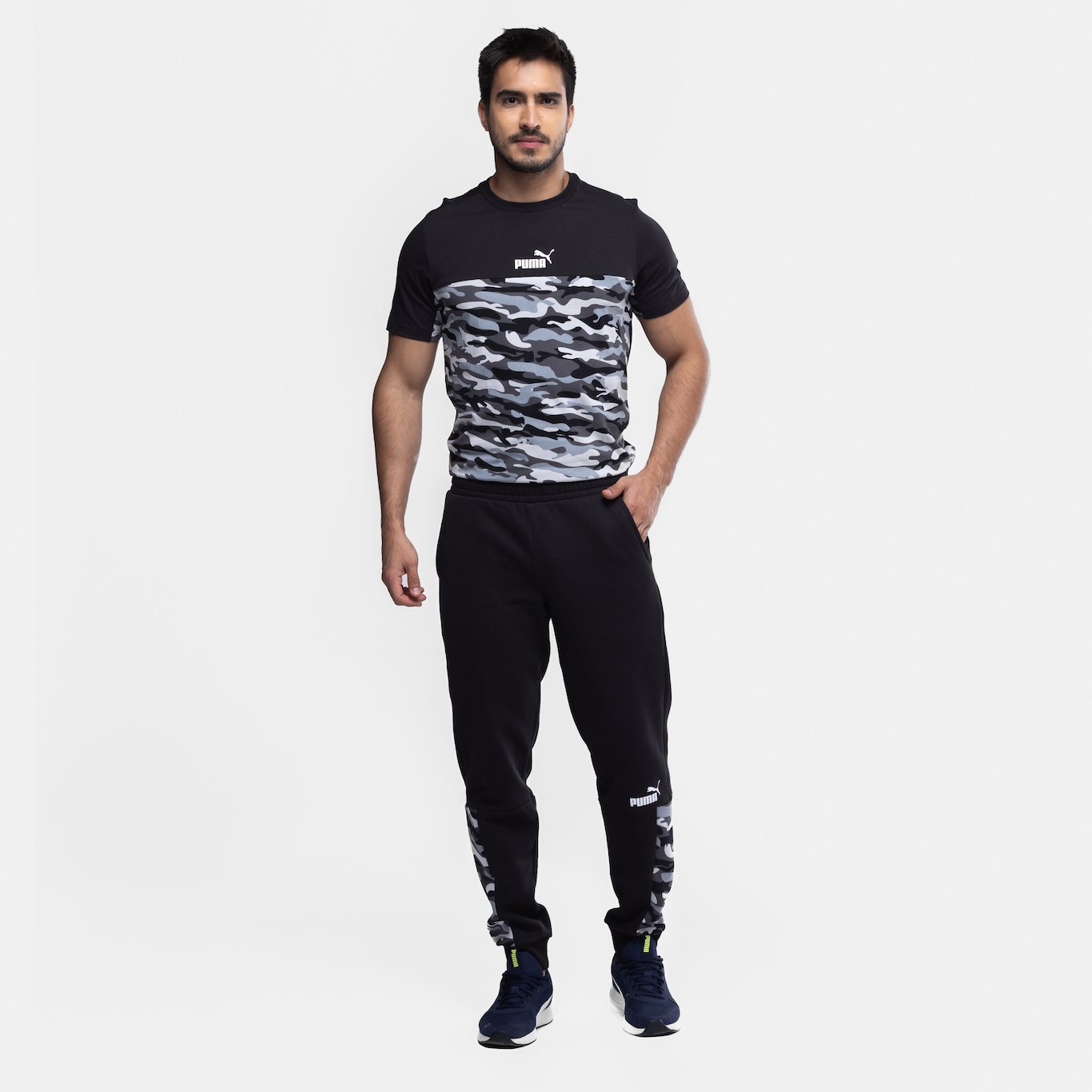 Calça Masculina Puma Essentials Block Camo Sweat - Foto 4