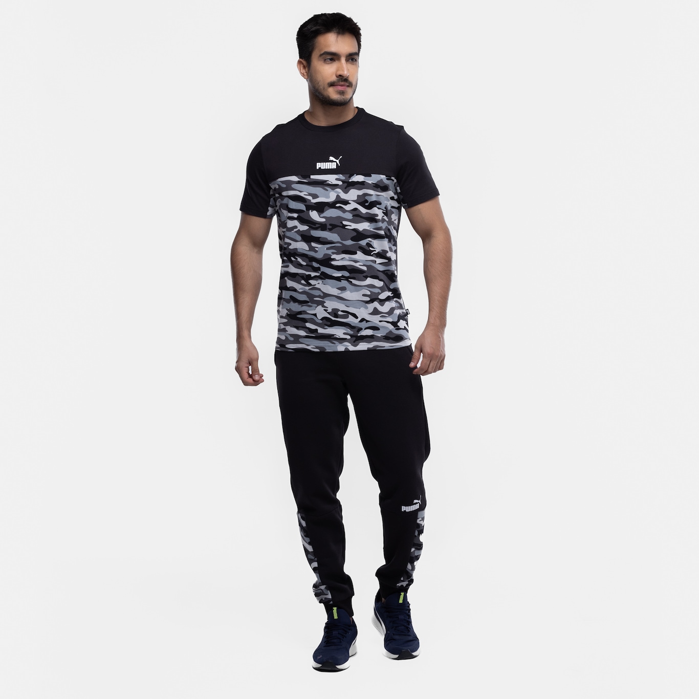 Camiseta Masculina Puma Manga Curta Ess Block Camo - Foto 4