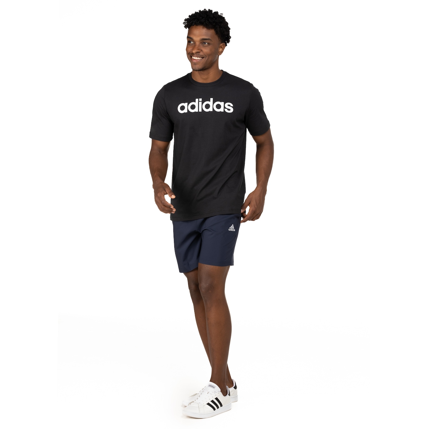 Camiseta Masculina adidas Manga Curta Logo Linear - Foto 4