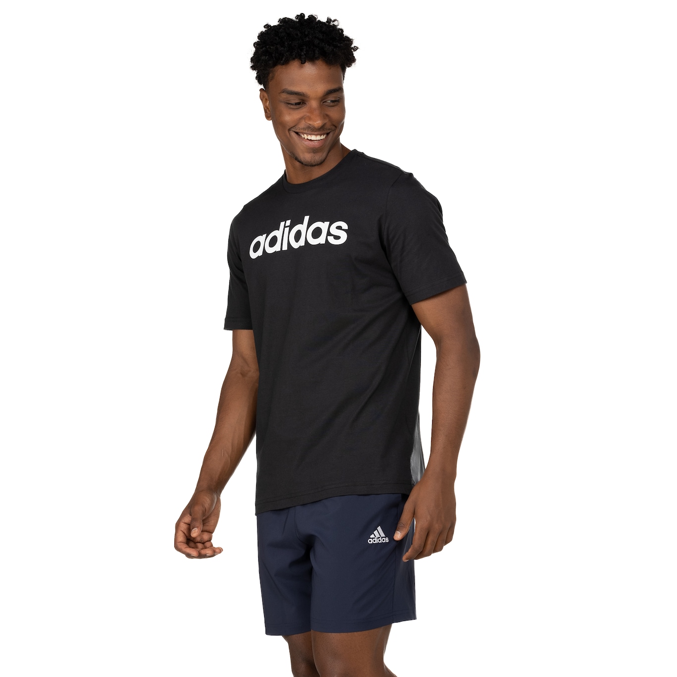 Camiseta Masculina adidas Manga Curta Logo Linear - Foto 5