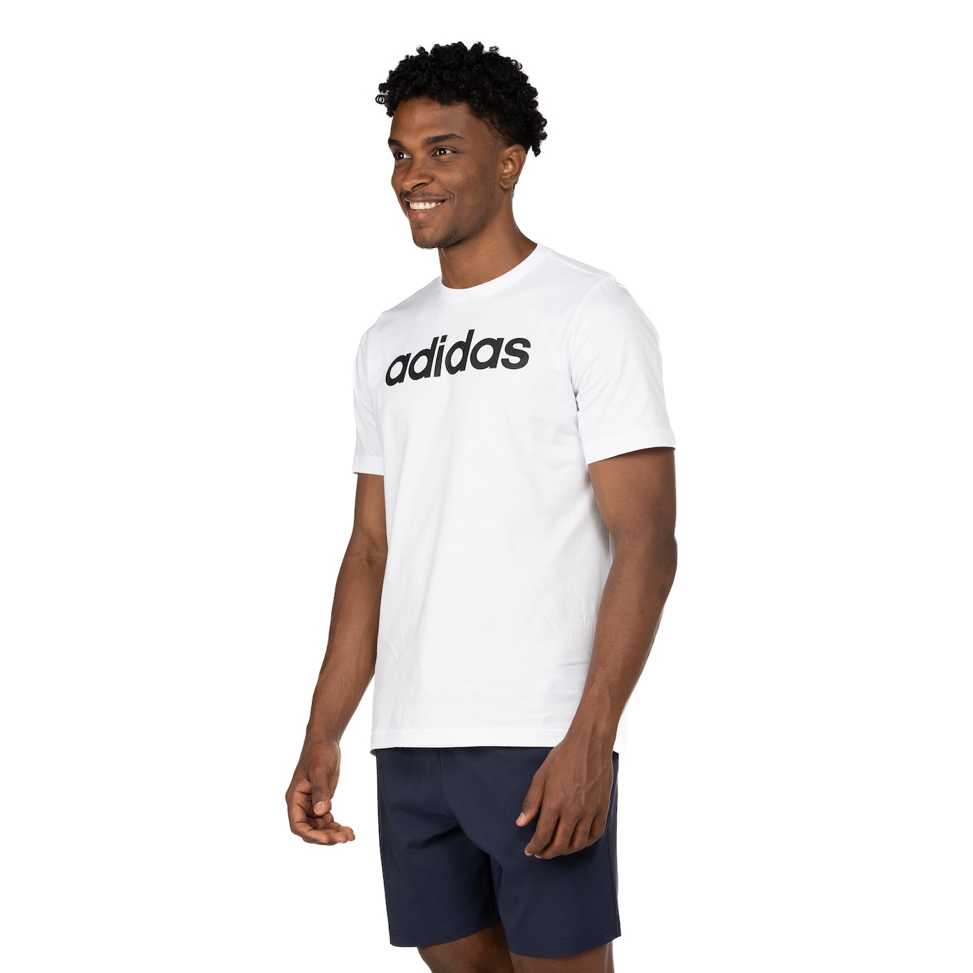 Camiseta Masculina adidas Manga Curta Logo Linear - Foto 5