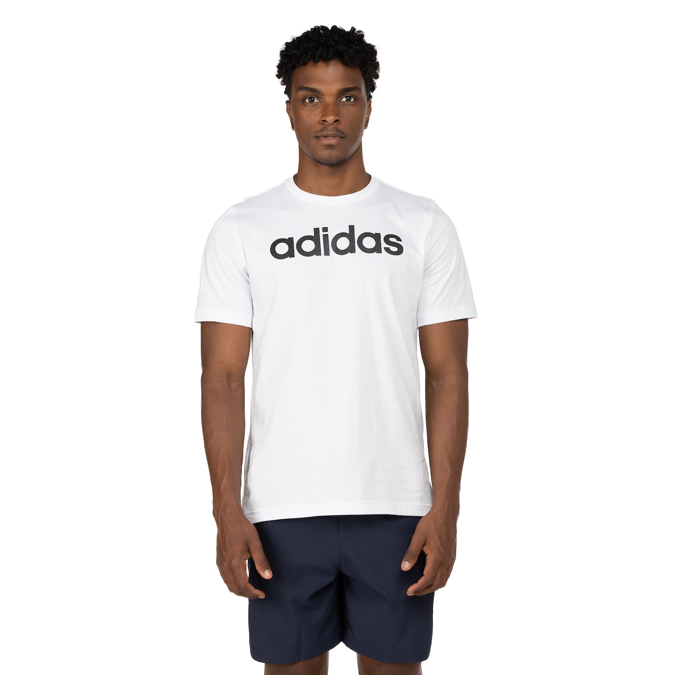 Camiseta Masculina adidas Manga Curta Logo Linear