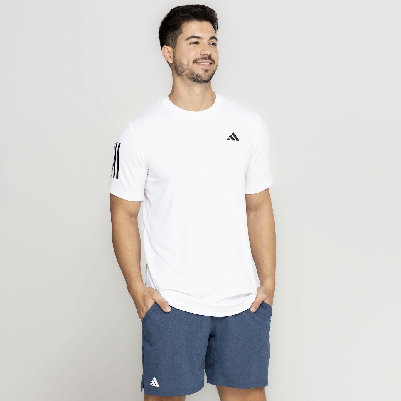 Camiseta Masculina adidas Aeroready Manga Curta Tennis Club 3 L - Foto 4