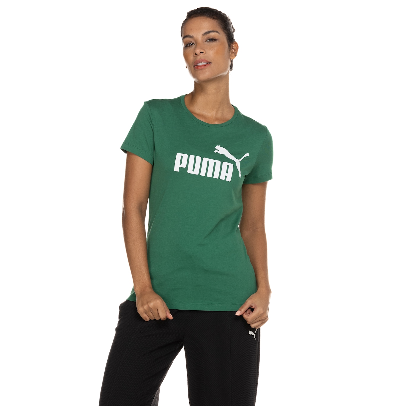 Camiseta Feminina Puma Manga Curta LS ESS Logo - Video 1