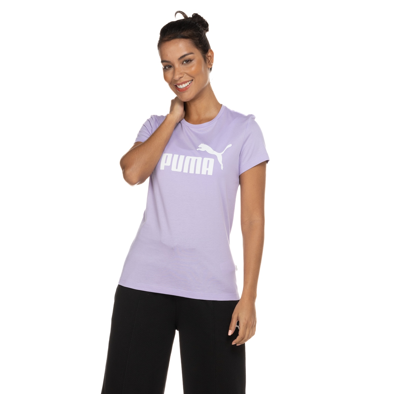 Camiseta Feminina Puma Manga Curta LS ESS Logo - Video 1