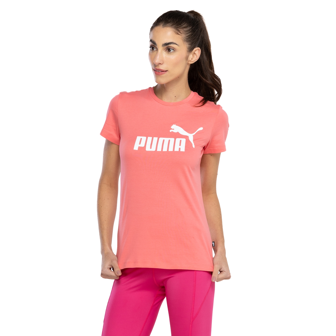 Camiseta Feminina Puma Manga Curta LS ESS Logo - Video 1