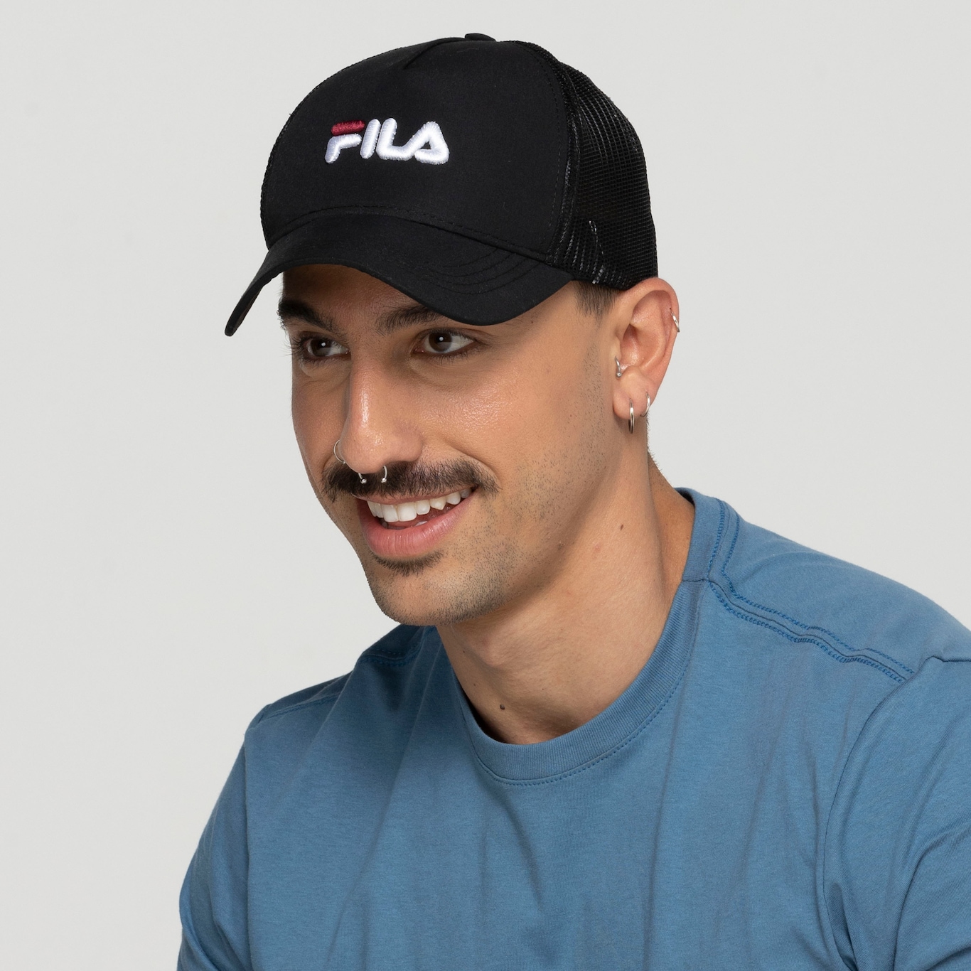 Boné Aba Curva Fila Snapback Fika Trucker - Adulto - Foto 2