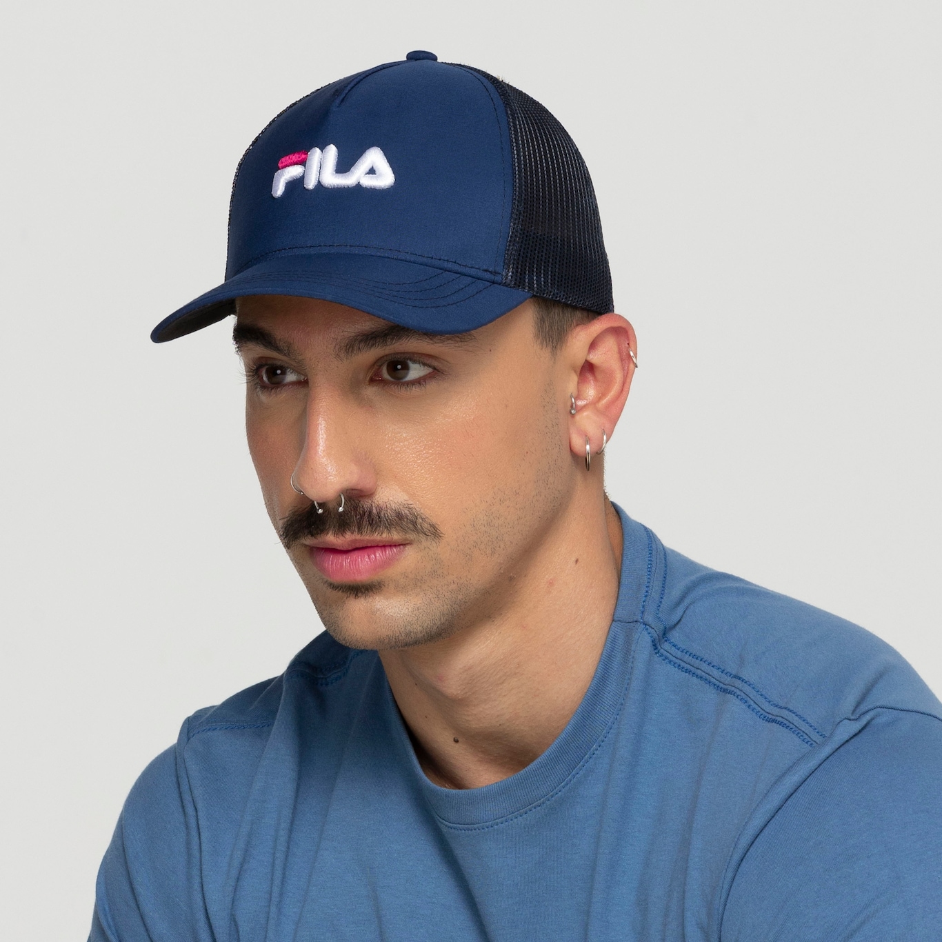 Boné Aba Curva Fila Snapback Fika Trucker - Adulto - Foto 4