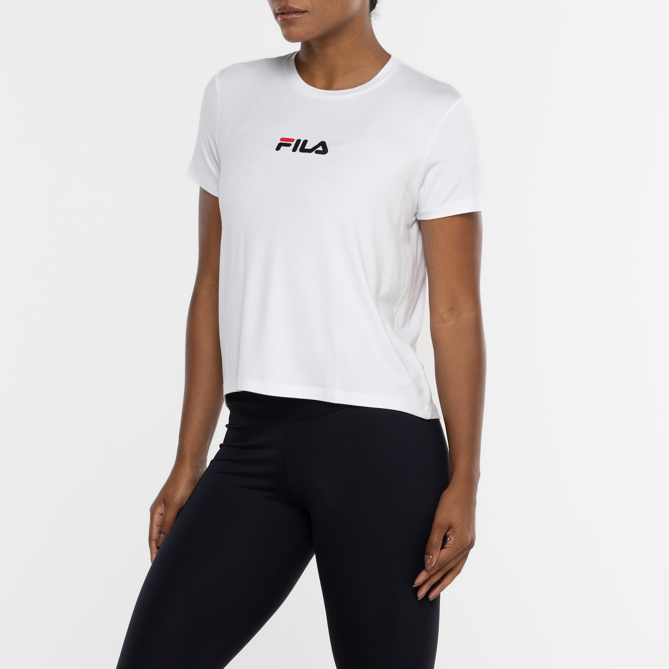 Camiseta Feminina Fila Manga Curta Letter Fit - Foto 5