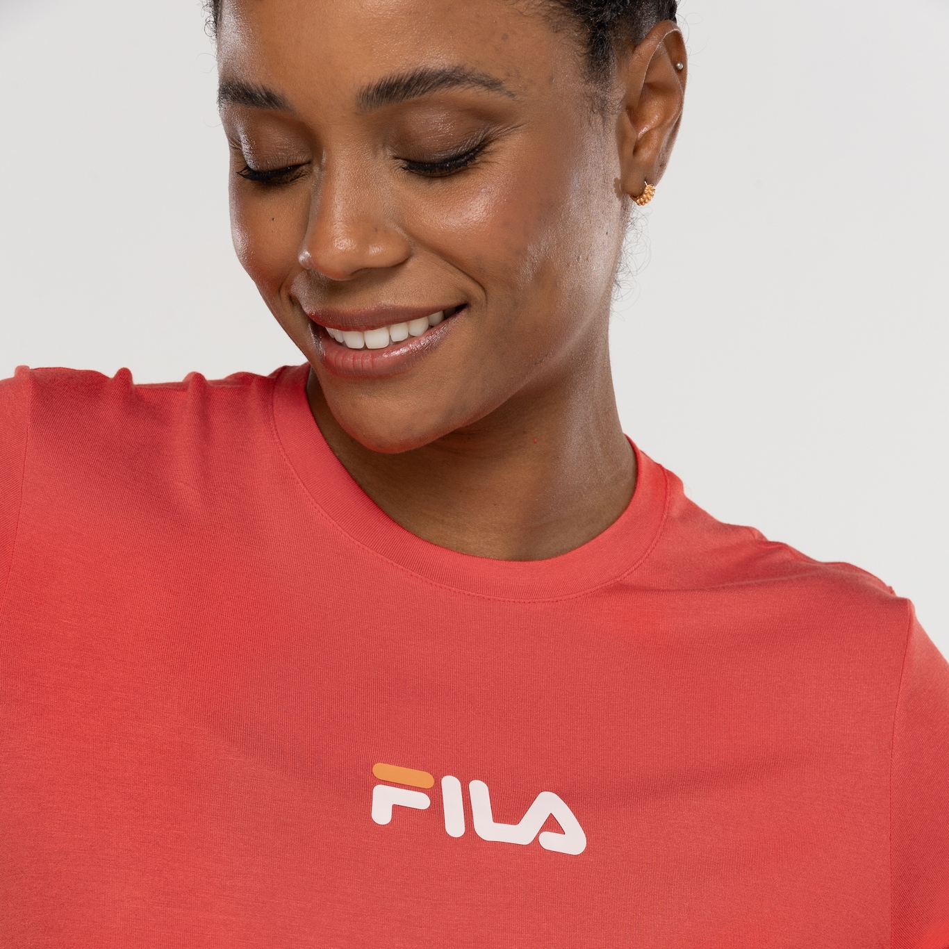 Camiseta Feminina Fila Manga Curta Letter Fit - Foto 6