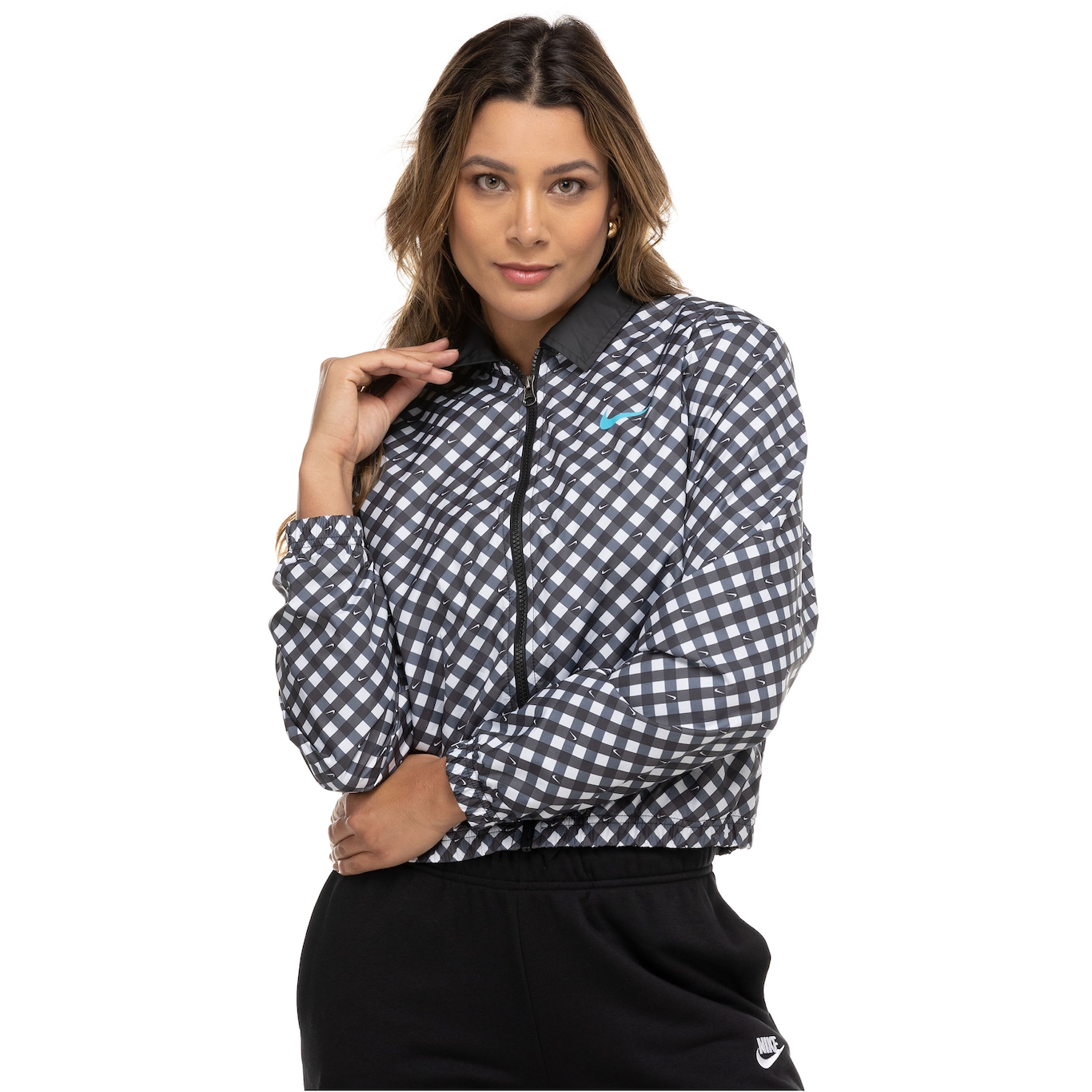 Jaqueta Nike Feminina Sportswear Gingham Coach - Foto 4