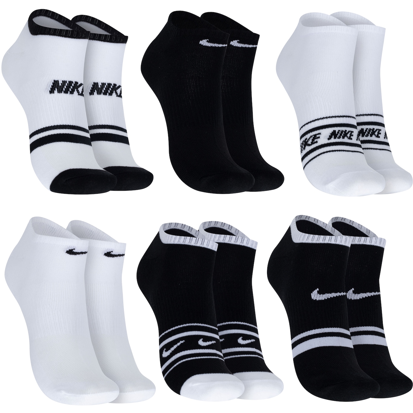 Kit de Meia Nike Cano Baixo Everyday Lightweight No Show- Adulto - 6 Pares - Foto 1