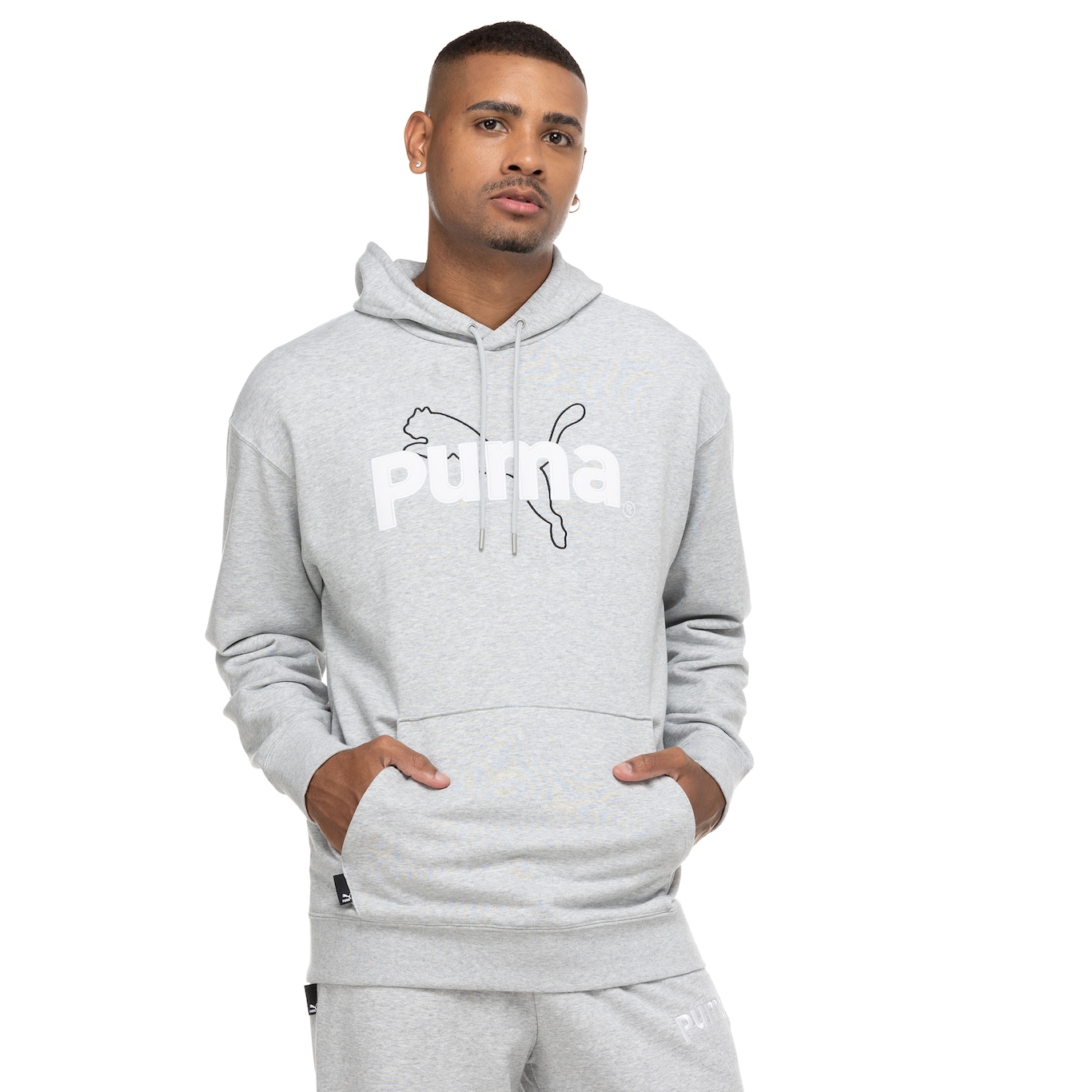 Blusão Masculino Puma com Capuz Team Graphic Hoodie - Video 1