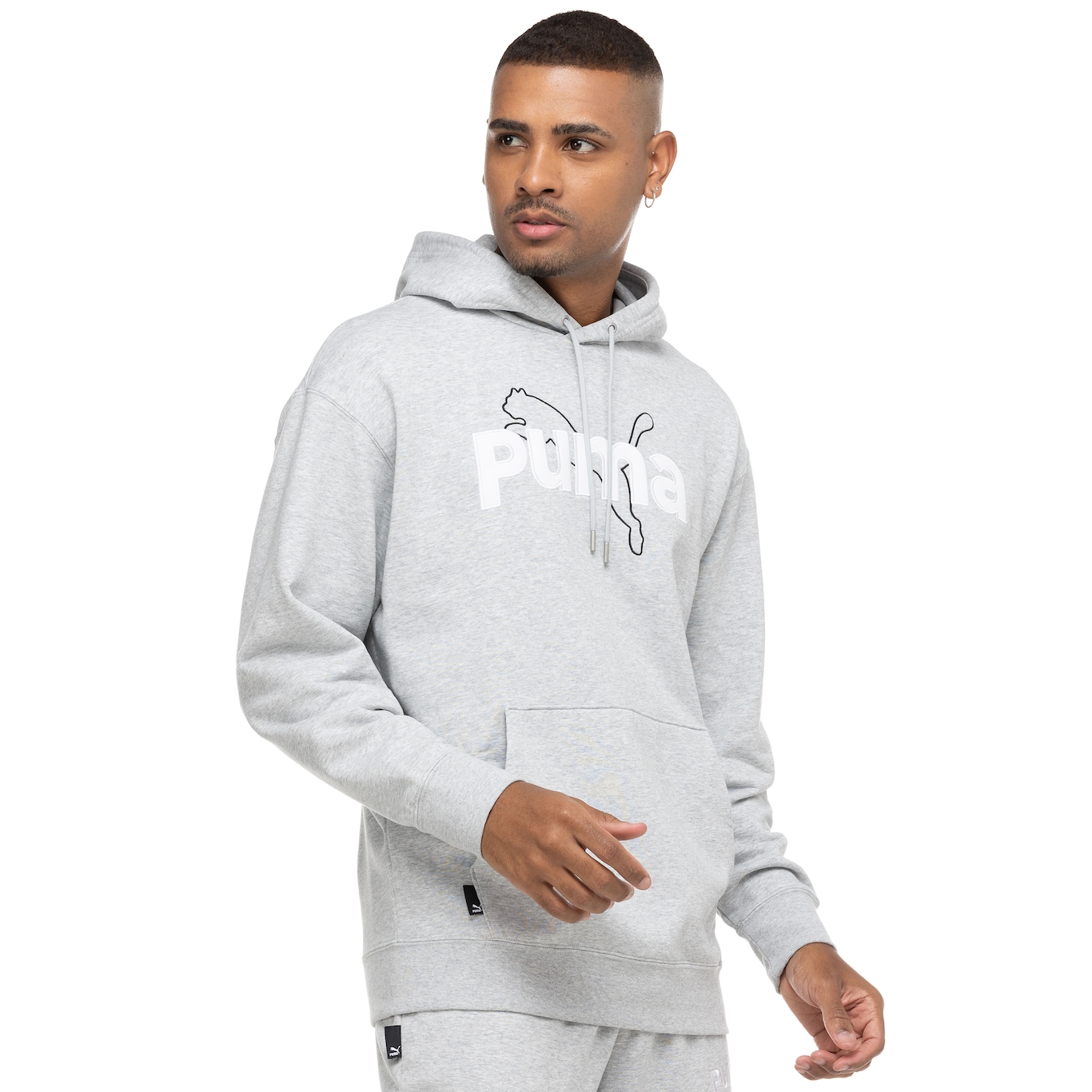 Blusão Masculino Puma com Capuz Team Graphic Hoodie - Foto 4