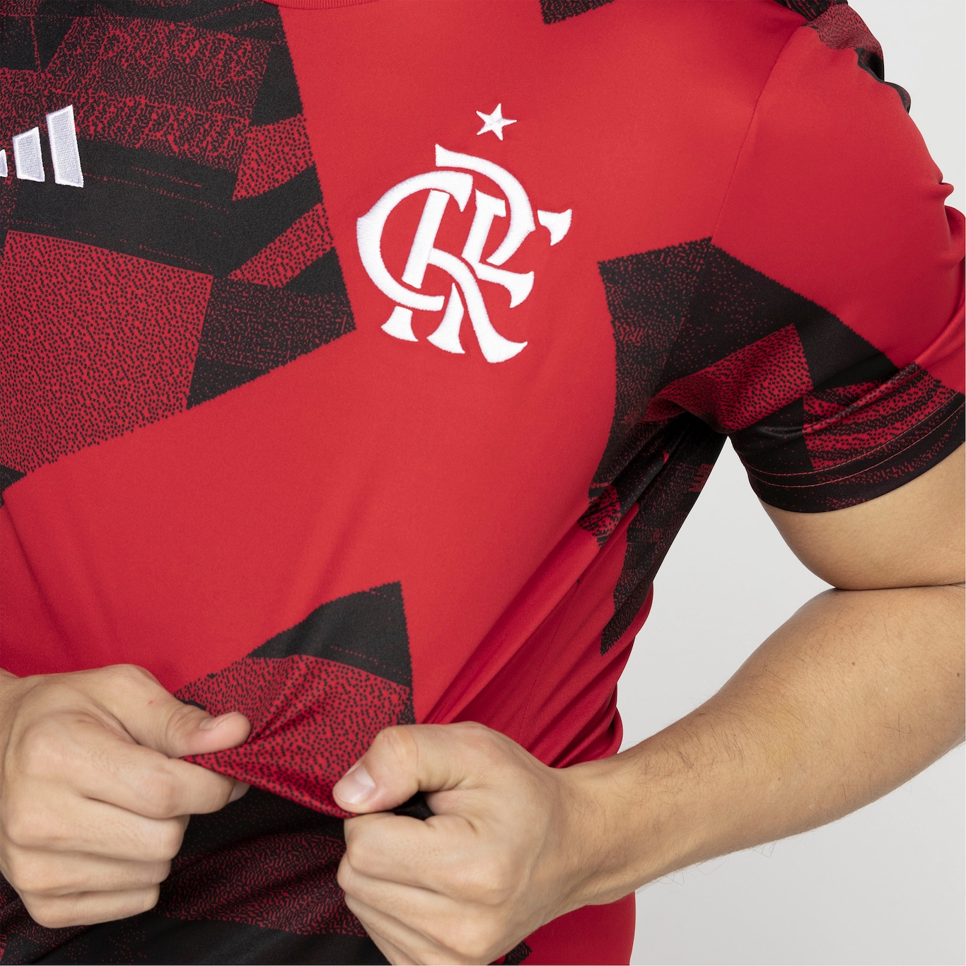 Camisa Flamengo Pré Jogo - Torcedor Adidas Masculina - Preto+