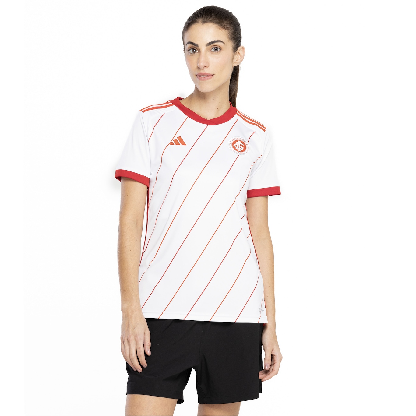 Camisa Internacional 30 Anos da Copa Adidas Feminina - Cinza