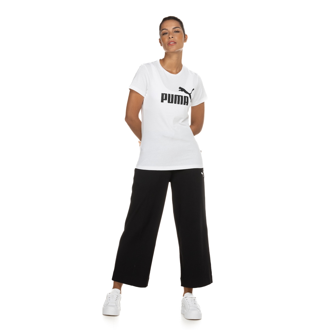 Camiseta Puma Feminina Manga Curta Essentials Logo Tee - Foto 3