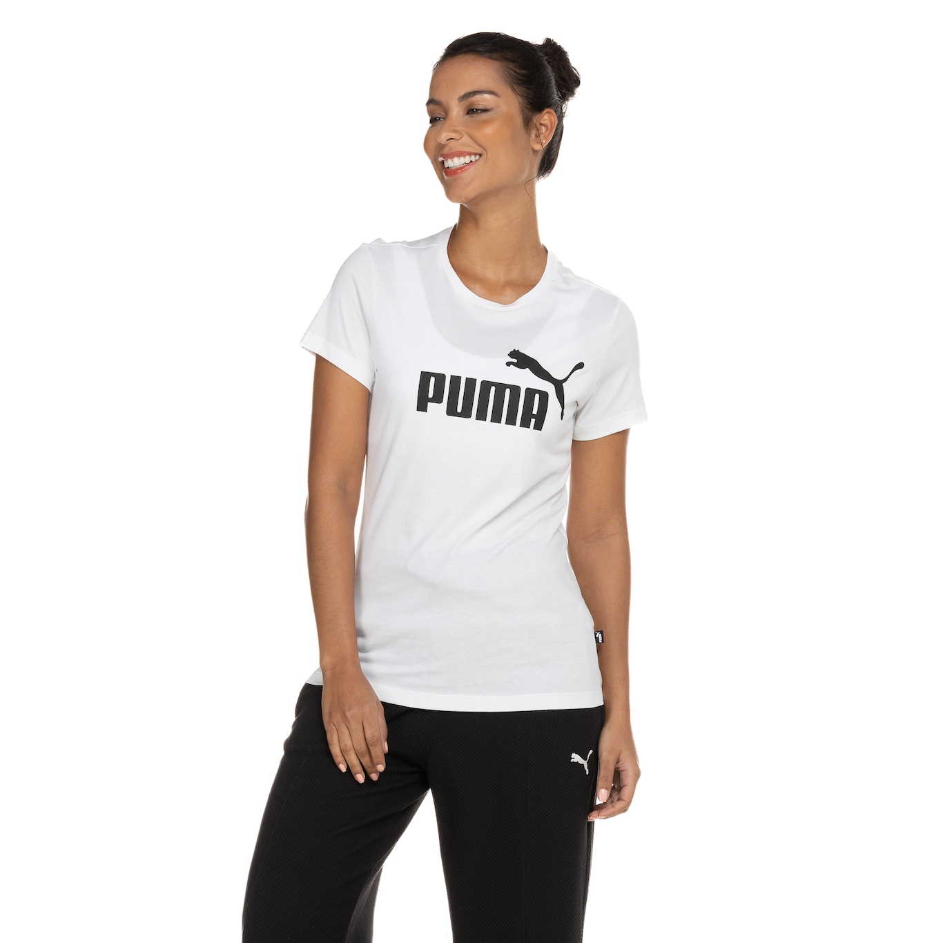 Camiseta Puma Feminina Manga Curta Essentials Logo Tee - Foto 4