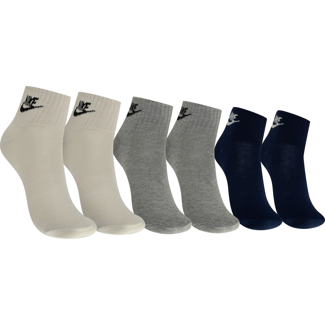 Kit de Meias Nike Cano Médio Sportswear Everyday Essential Ankle - Adulto - 3 Pares - Foto 1