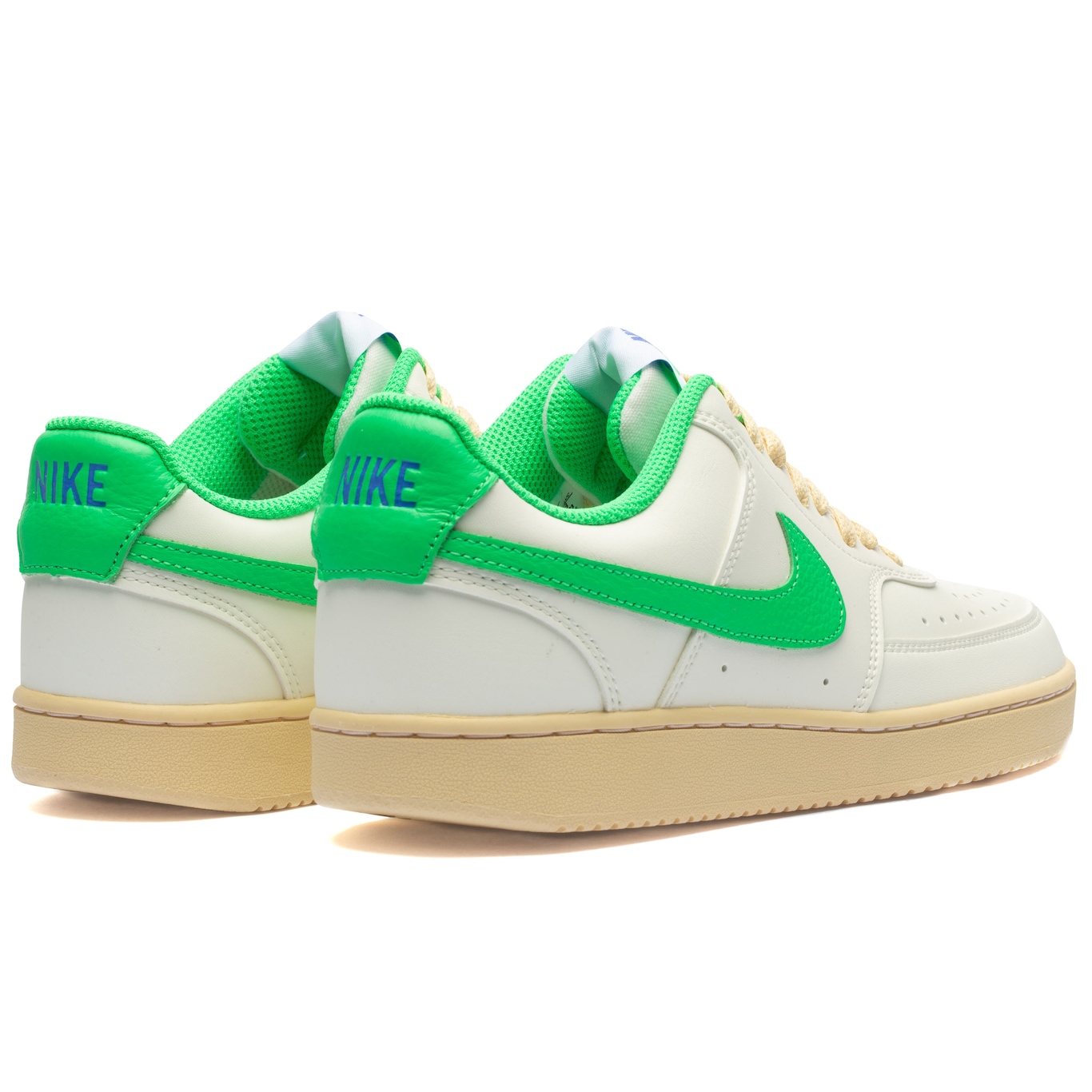 Tenis Masculino Nike Court Vision Lo Branco Preto Verde - Shopping